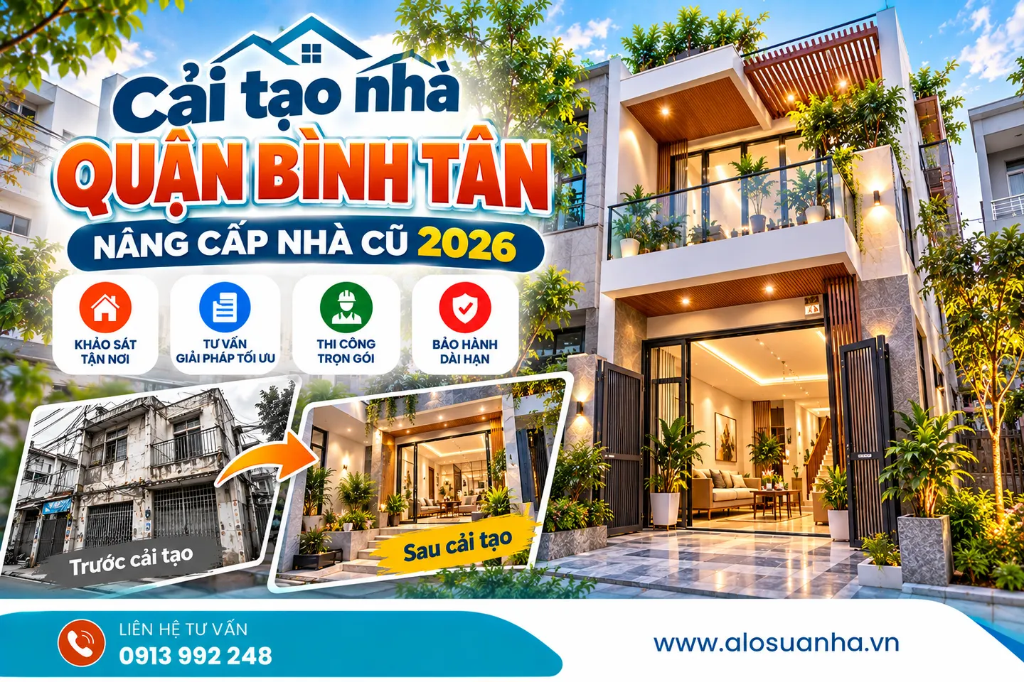 Ảnh minh họa bài viết: Cải tạo nhà quận Bình Tân nâng cấp nhà cũ 2026