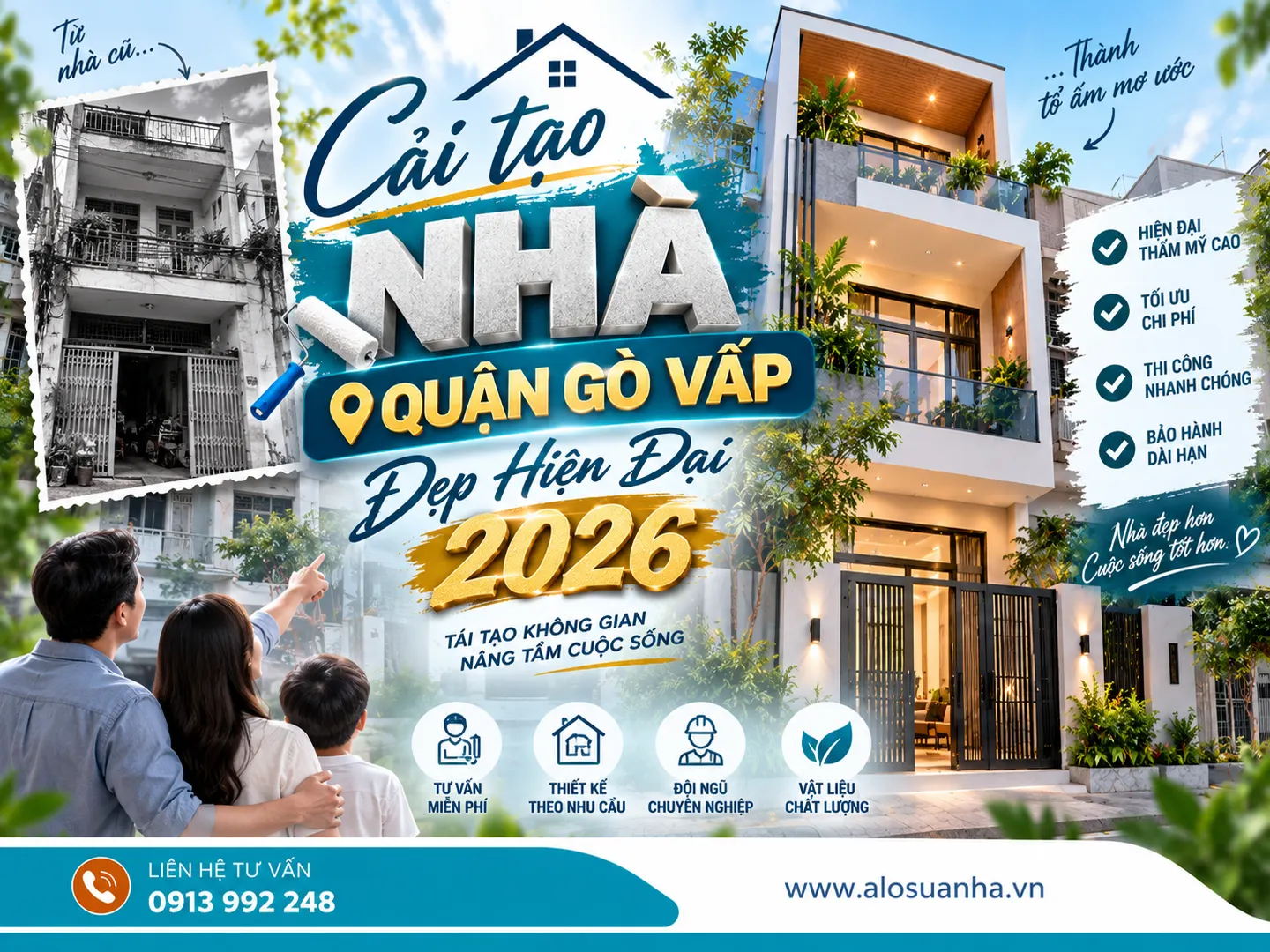 Ảnh minh họa bài viết: Cải tạo nhà quận Gò Vấp đẹp hiện đại 2026