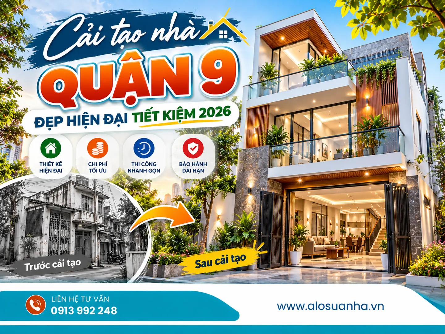 Ảnh minh họa bài viết: Cải tạo nhà quận 9 đẹp hiện đại tiết kiệm 2026