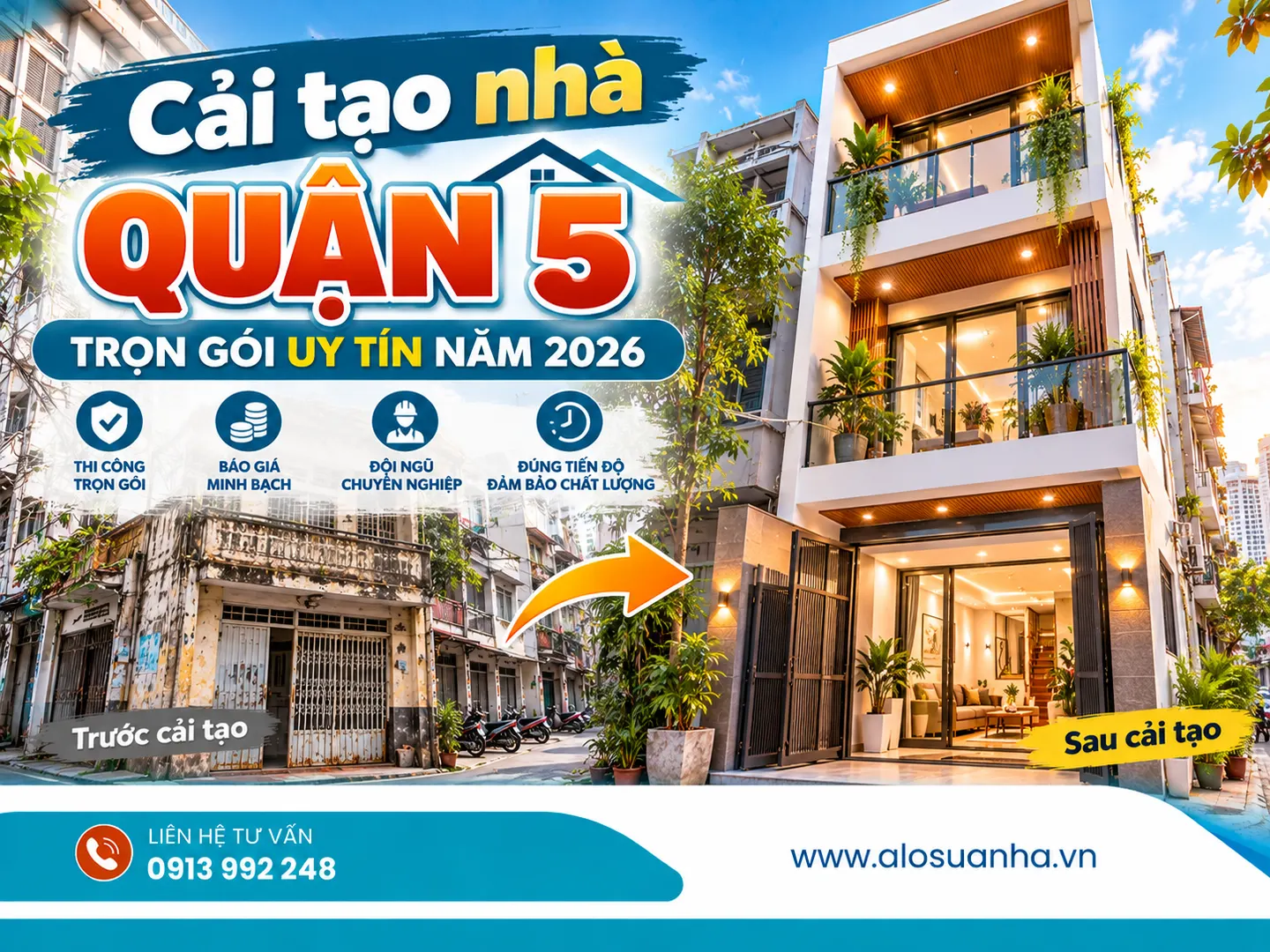 Ảnh minh họa bài viết: Cải tạo nhà quận 5 trọn gói uy tín năm 2026