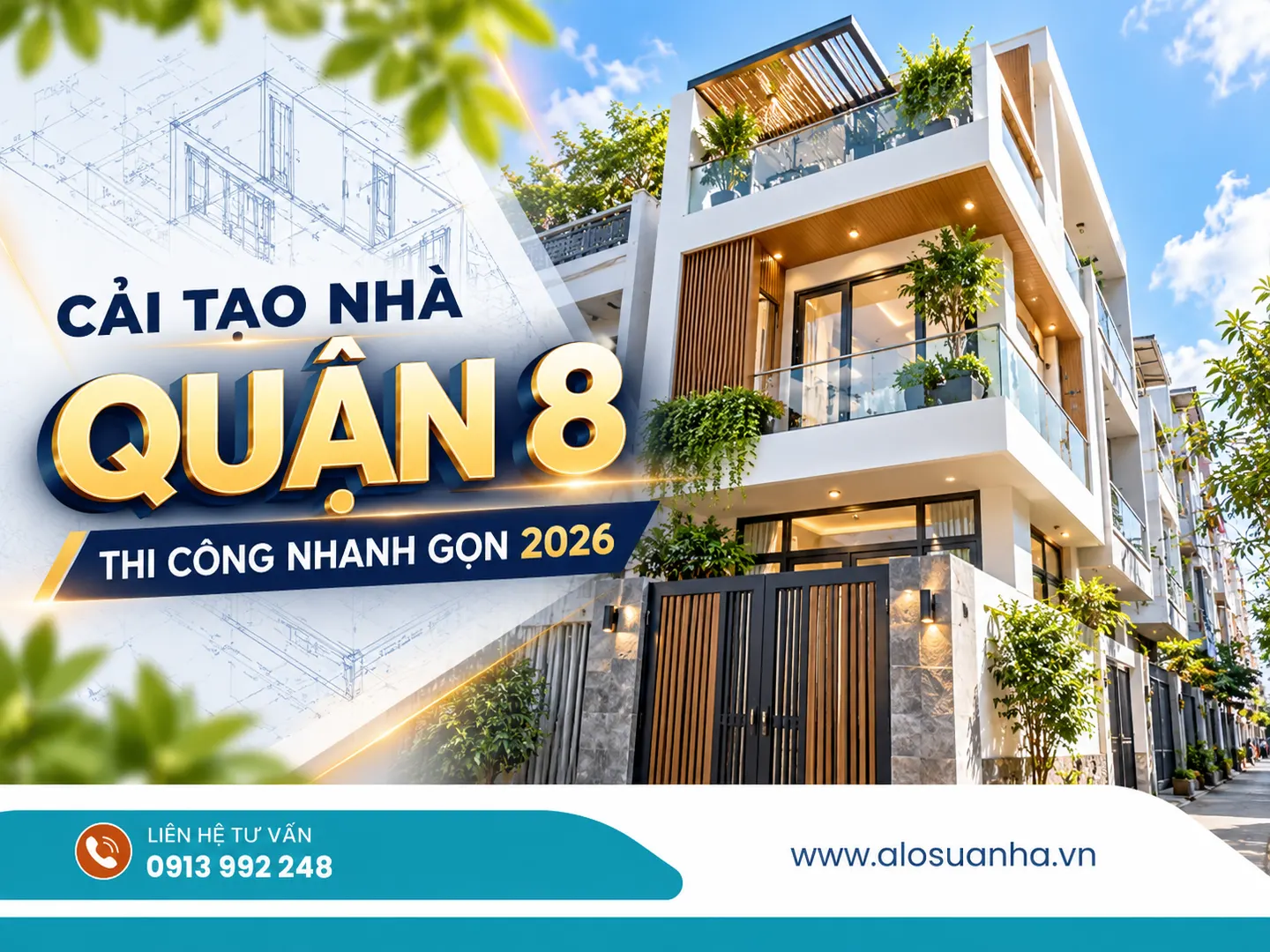 Ảnh minh họa bài viết: Cải tạo nhà quận 8 thi công nhanh gọn năm 2026