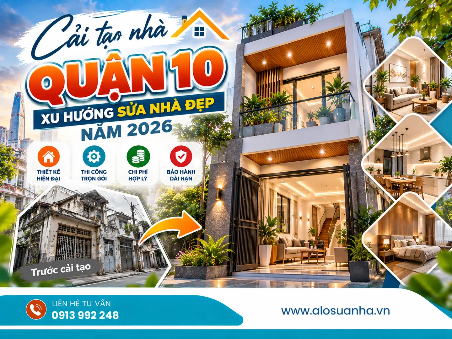Ảnh minh họa bài viết: Cải tạo nhà quận 10 xu hướng sửa nhà đẹp năm 2026